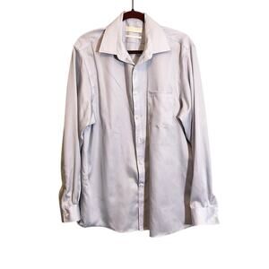 MICHAEL Michael Kors Men's Light Blue Collared Long Sleeve Dress Shirt Size 16.5